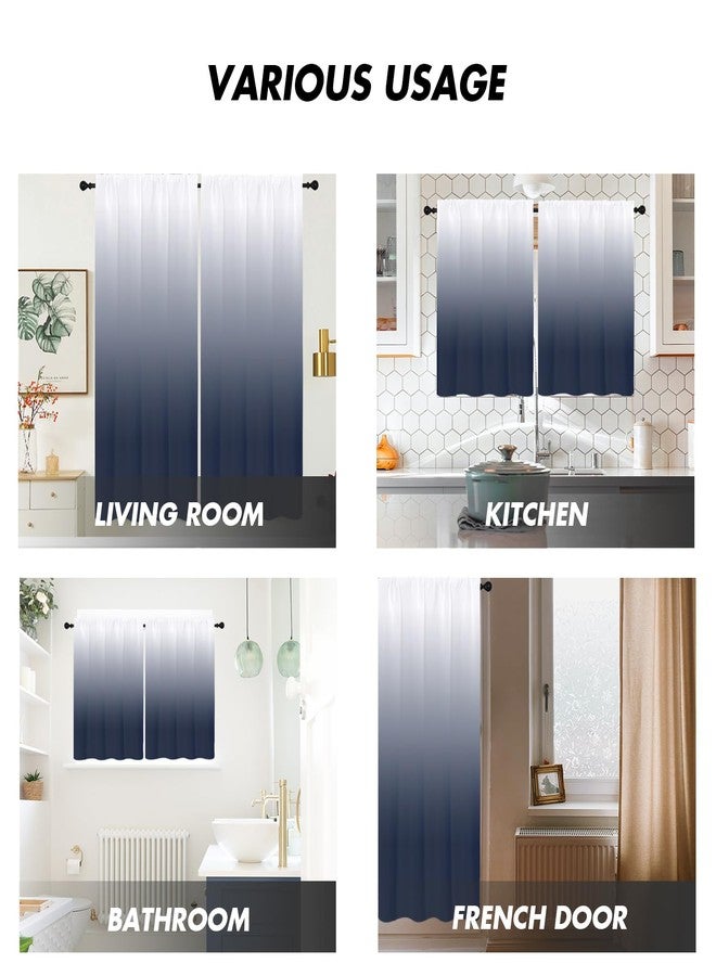 Kikiry Navy Blue Curtains 42" W x 63" L Ombre Abstract Cool Adult Men Boys DarkTwo Tone Oriental Gradient Living Room Bedroom Window Drapes Treatment Fabric 1 Pair Visit The Store - Image 5